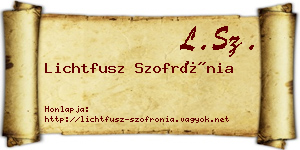 Lichtfusz Szofrónia névjegykártya